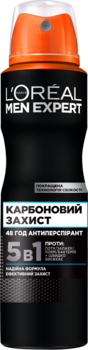 Аэрозоль Дезодорант-Антиперспирант L’Oreal Paris Men Expert Карбоновая защита для мужчин, 150 мл - Pampik
