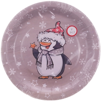 Бумажные тарелки Offtop, серый, 8 шт. (854871) - Pampik