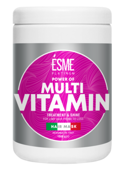 Маска Esme Platinum Multivitamin с витаминным комплексом, для слабых волос, 1000 мл - Pampik