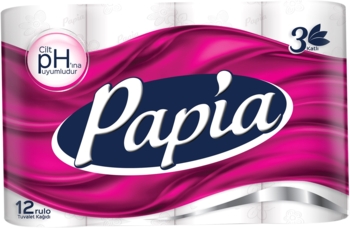 Туалетний папір Papia, тришаровий, 12 рулонів (65224) - Pampik
