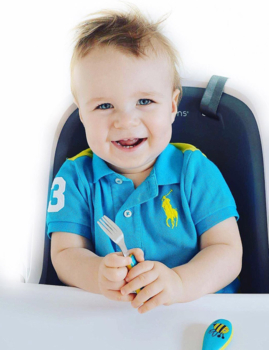 Набір столових приборів Nuby Бджілка, блакитний (NV0501003bee) - Pampik - 5