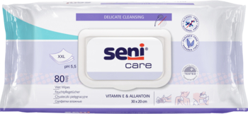 Вологі серветки для догляду за шкірою Seni Care Sensitive, 80 шт. - Pampik
