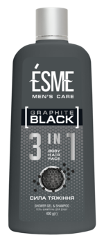 Гель-шампунь для душа Esme Graphite Black, 400 мл - Pampik