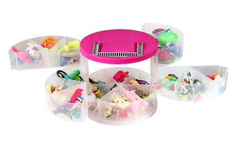 Ящик пластиковий круглий Heidrun Даймікс, 20х18 см, рожевий (700) - Pampik - 3