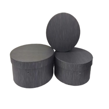 Набор подарочных коробок UFO Black YS 2212-3B, 3 шт. (YS 2212-3B Набор 3 шт BLACK круг) - Pampik