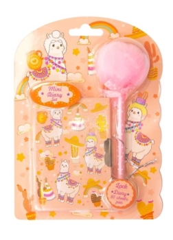 Блокнот на замочке Malevaro Ламы, с ручкой-пушком, 80 листов (BP128-1901) - Pampik