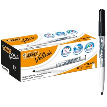 Маркер для досок BIC Velleda 1741, 1,6 мм, черный, 12 шт. (9581711) - Pampik
