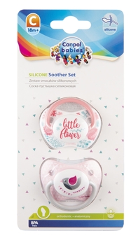 Силиконовая анатомическая пустышка Canpol babies, 18+ мес., 2 шт., розовый (23/953_pin) - Pampik