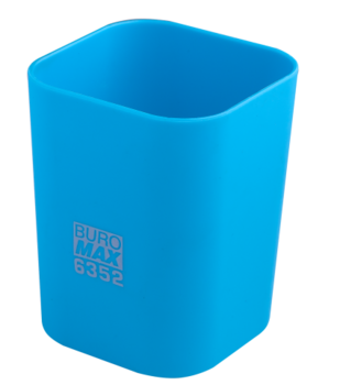 Стакан для канцелярського приладдя Buromax Rubber Touch, блакитний (BM.6352-14) - Pampik