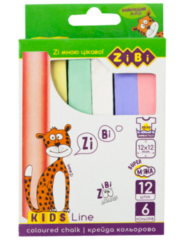 Крейда кольорова ZiBi Kids Line, 12 шт. (ZB.6703-99) - Pampik