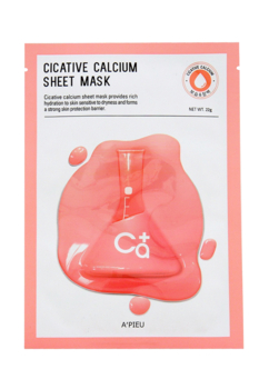 Лікувальна тканинна маска з кальцієм Apieu Cicative Calcium Sheet Mask, 22 г - Pampik
