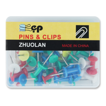 Набор пинов канцелярских Pins&Clips, 40 шт, різнобарв'я (853750) - Pampik