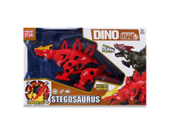 Збірна модель Offtop Стегозавр, зі звуковими ефектами, 20 деталей (817673) - Pampik