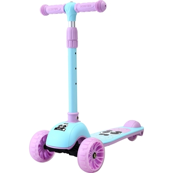 Самокат Daddychild HD-007-Blue с подсветкой колес голубой (HD-007-Blue) - Pampik