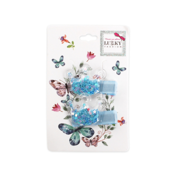 Заколка для волосся Lukky, 2 шт., блакитний (T18456) - Pampik