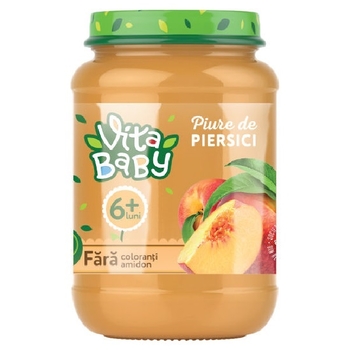 Пюре Vita Baby персикове, без цукру, 180 г - Pampik