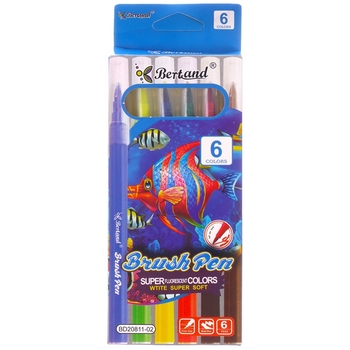 Фломастери Bertand, 6 кольорів (853804) - Pampik