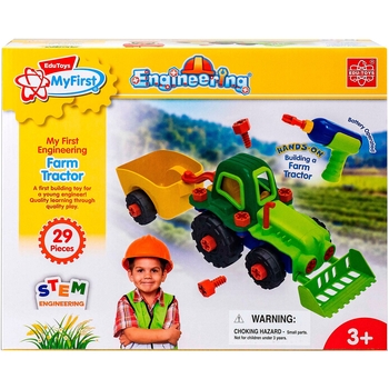 Конструктор Edu-Toys Трактор с инструментами (JS030) - Pampik - 6