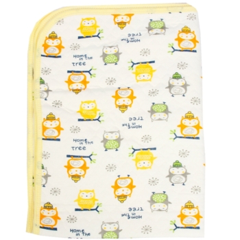 Багаторазова непромокаюча пелюшка Lindo Сови 70х50 см жовтий (Т-1855 жел) - Pampik