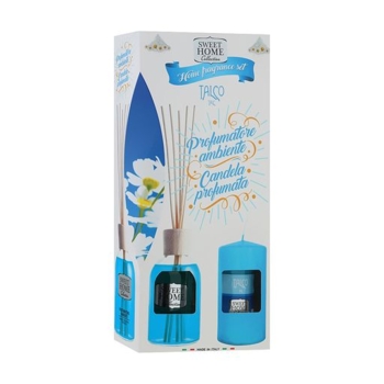 Подарочный набор Sweet Home: Аромадиффузор Тальк, 100 мл + свеча, 135 г - Pampik