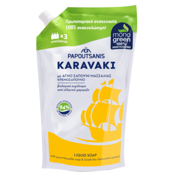 Рідке мило Karavaki Ромашка, змінний блок, 900 мл - Pampik