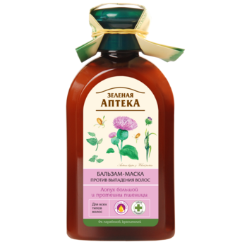 Бальзам-маска Зелена Аптека проти випадіння волосся Лопух та протеїни пшениці, 300 мл - Pampik