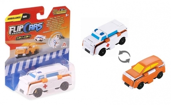 Машинка-трансформер Flip Cars Швидка допомога і Позашляховик, 2 в 1, 8 см (EU463875-06) - Pampik - 2