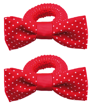 Набор резинок для волос в виде бабочки Titania Terry, 2 шт., красный (7903 GIRL B) - Pampik