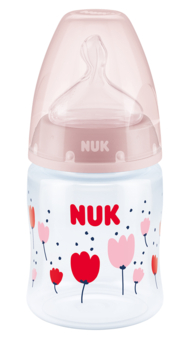 Пляшечка для годування NUK First Choice Plus Тюльпан, з силіконовою соскою, р.1, 150 мл (3952366) - Pampik
