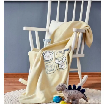 Детский плед в кроватку Karaca Home Sweet Summer yesil 120х100 см желтый (2000022180733) - Pampik