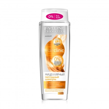 Мiцелярний пептидний шампунь Eveline Hair Сlinic, 3 в 1, 400 мл - Pampik