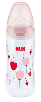 Бутылочка для кормления NUK First Choice Plus Тюльпан, c силиконовой соской, р.1, 300 мл (3952362) - Pampik