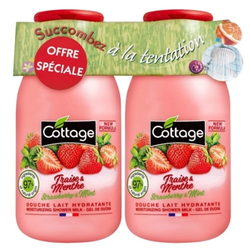 Молочко для душу Cottage Strawberry & Mint, 500 мл (2шт. по 250 мл) - Pampik