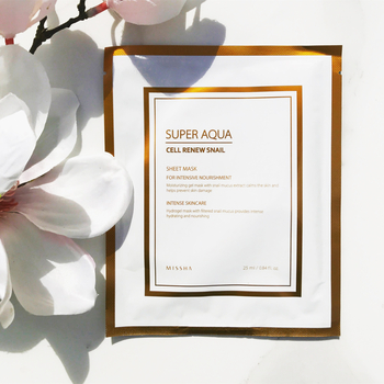 Гидрогелевая маска для лица Missha Super Aqua Cell Renew Snail, 25 мл - Pampik - 2