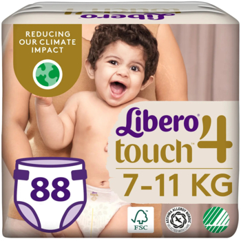 Подгузники на липучках Libero Touch 4 (7-11 кг), 88 шт. - Pampik