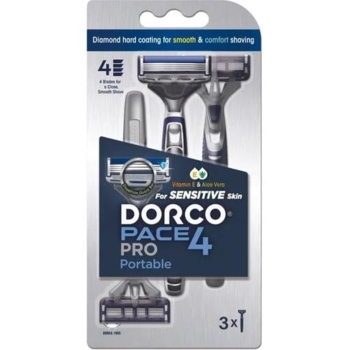 Бритва одноразовая Dorco Pace4 Pro 4 лезвия, 3 шт. - Pampik