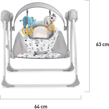 Крісло-гойдалка Kinderkraft Flo Pink сіре з рожевим (00-00158384) - Pampik - 7