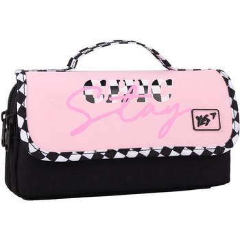 Пенал мягкий Yes PH-2-2 Stay Awesome, 11х20х6 см, черный с розовым (533200) - Pampik