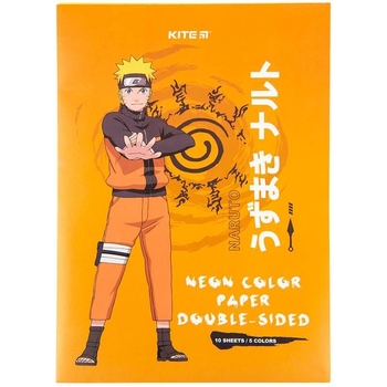 Бумага цветная Kite Naruto неоновая А4 10 листов 5 цветов (NR23-252) - Pampik