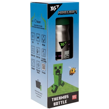 Термос Yes Minecraft, 350 мл, серебристый с зеленым (707941) - Pampik - 3