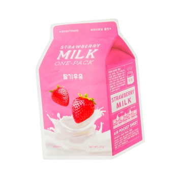 Тканевая маска A'pieu Strawberry Milk One-Pack с экстрактом клубники, 21 мл - Pampik