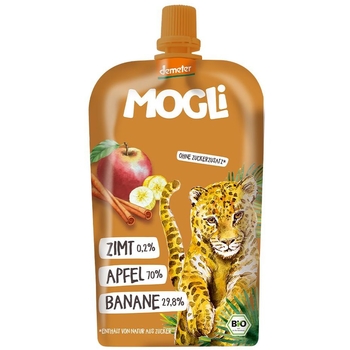 Фруктове пюре Mogli Яблуко, банан та кориця, 120 г - Pampik