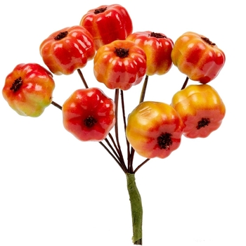 Гарбуз декоративний Yes! Fun Хелловін 1.5 см, червоно-жовтий глянець, 9 шт. (974137) - Pampik