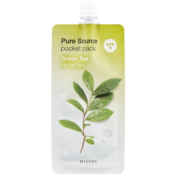 Нічна маска для обличчя з зеленим чаєм Missha Pure Source Pocket Pack Green Tea 10 мл - Pampik