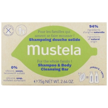 Твердый шампунь для волос и тела Mustela Shampoo & body Cleansing Bar 75 г - Pampik