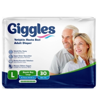 Підгузки для дорослих Giggles Large, 100-150 см, 30 шт. - Pampik