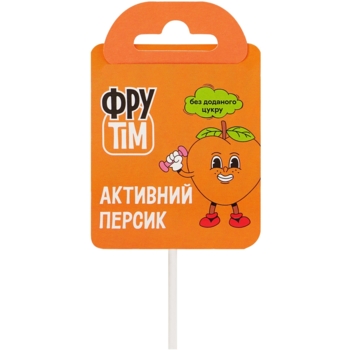 Натуральні льодяники на паличці Фрутім, персик, 10 г - Pampik
