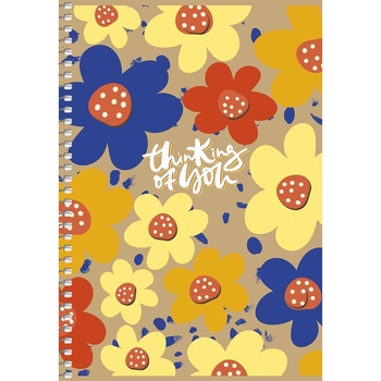 Тетрадь для записей Student А5, без линовки, спираль, 96 л., Цветы желтые (A5-SC-096-6114) - Pampik