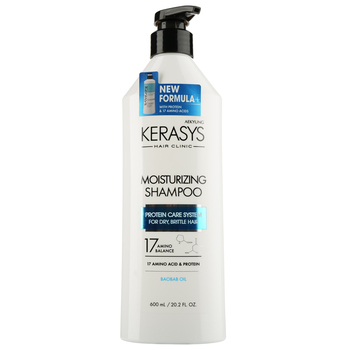 Увлажняющий шампунь Kerasys Hair Clinic Protein Care System Baobab Oil, 600 мл - Pampik