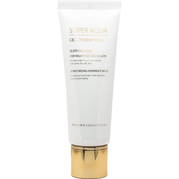 Нічна маска для обличчя Missha Super Aqua Cell Renew Snail Sleeping Mask з екстрактом муцина равлика, 110 мл - Pampik